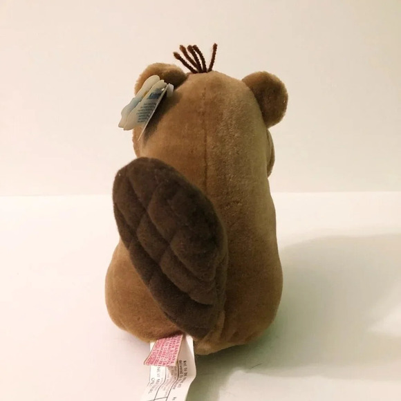 Vintage 1984 R Dakin Brown Beaver Stuffed Animal Plush Toy Sawdust Nature Babies - Picture 9 of 16